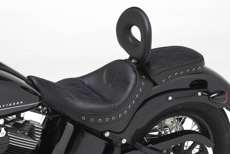 Natural grain black leather, black sides, welt, studs and stitching. #02-SB backrest.